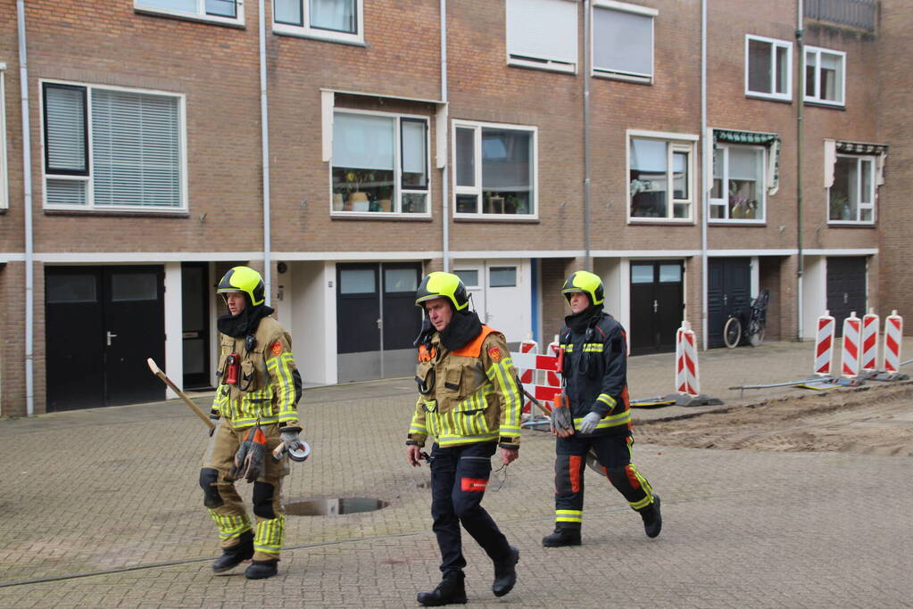 Gasleiding geraakt tijdens graafwerkzaamheden