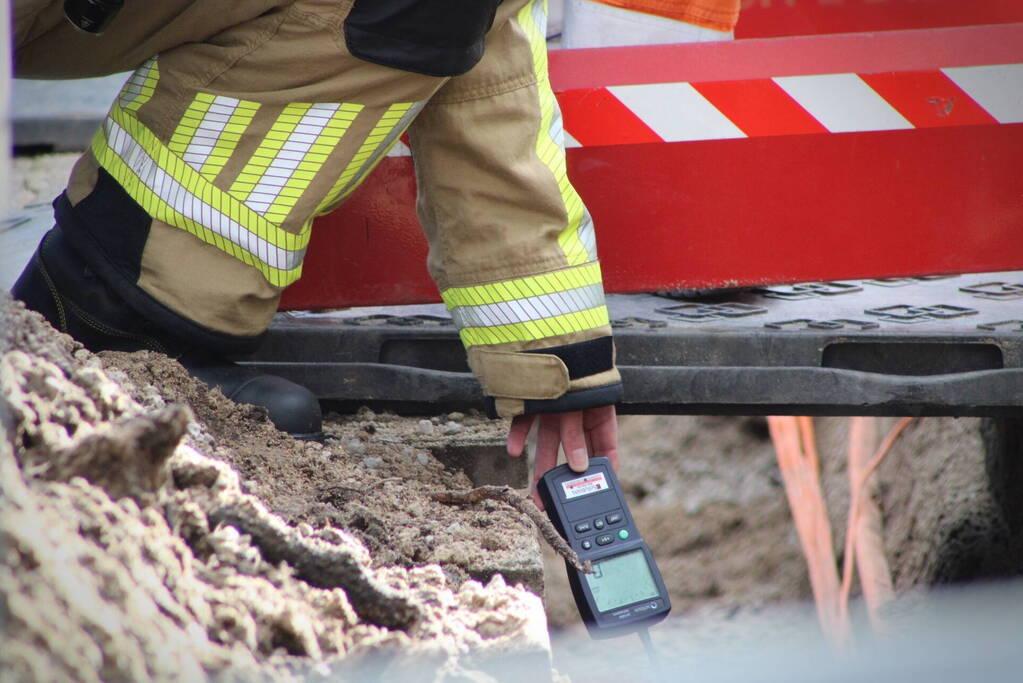 Gasleiding geraakt tijdens werkzaamheden