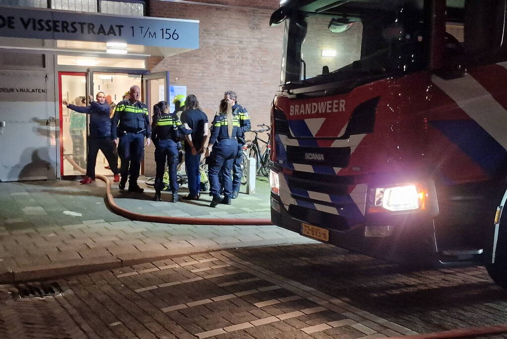 Brand op achtste verdieping van flat