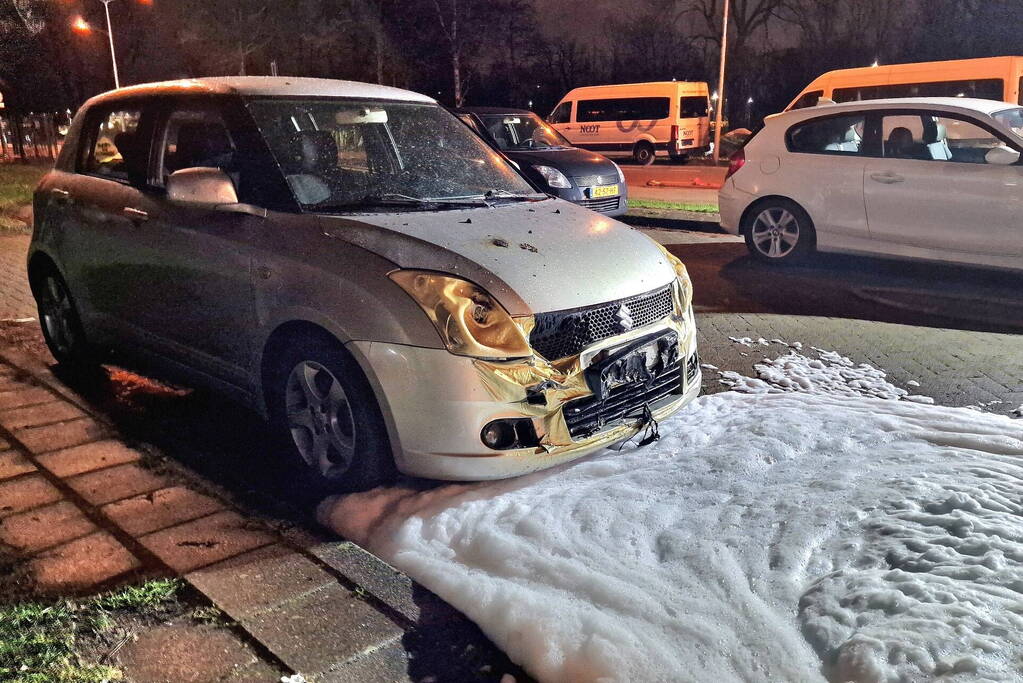 Buitenlandse Audi door brand verwoest