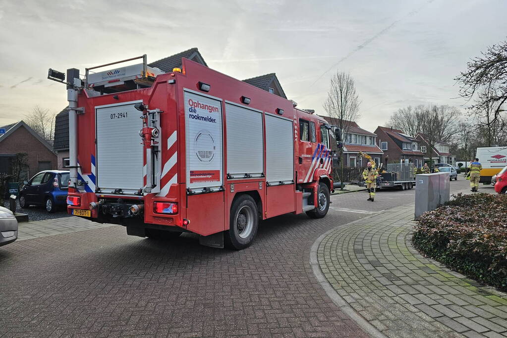 Gasleiding geraakt tijdens werkzaamheden