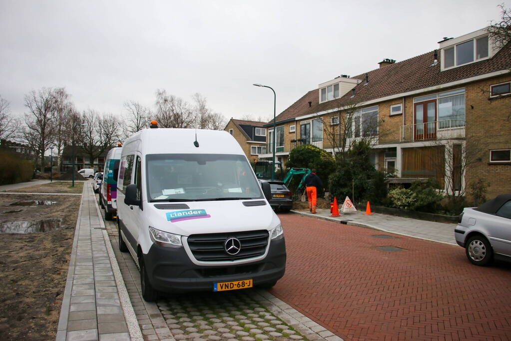Gasleiding geraakt bij werkzaamheden