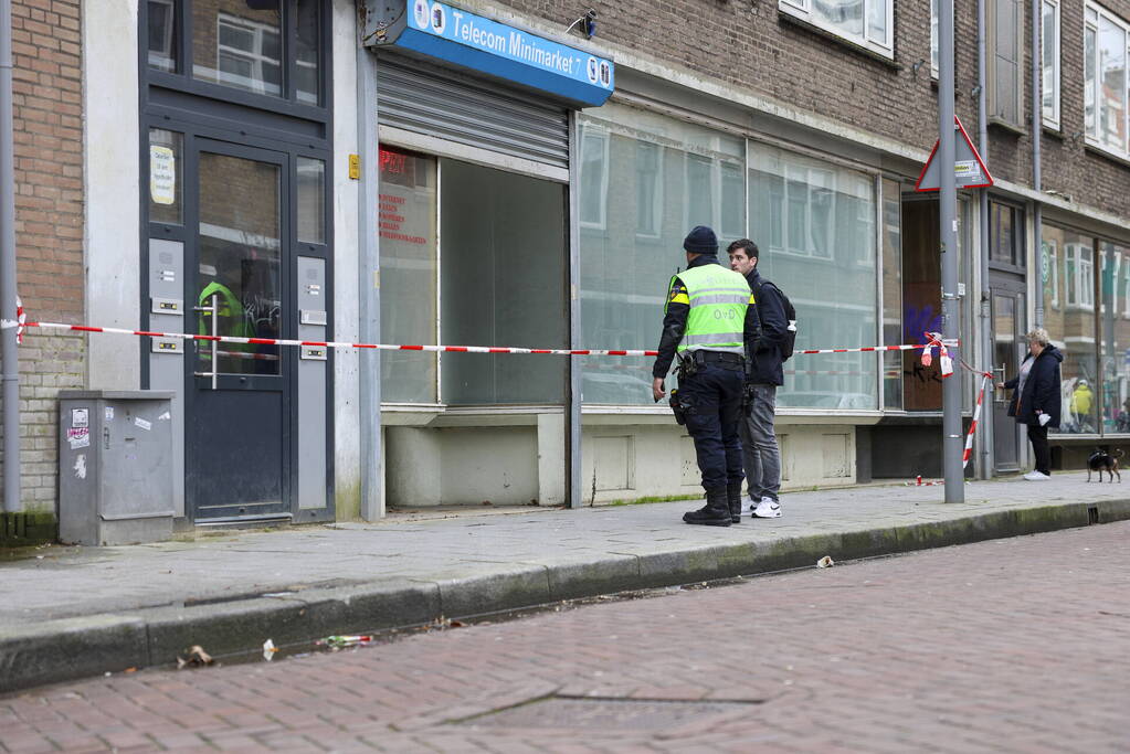 Onderzoek naar aantreffen onbekende stof in leegstaande winkel