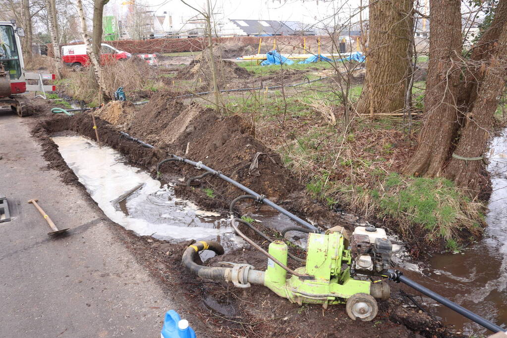 Waterleiding gesprongen bij werkzaamheden
