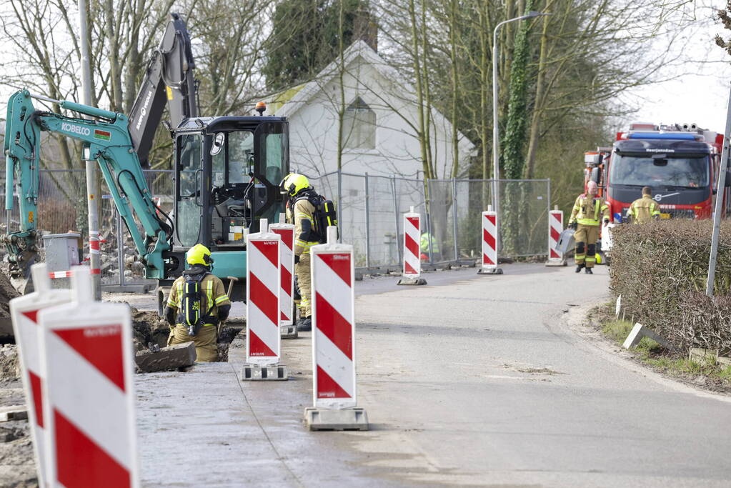 Straat afgezet door gaslekkage