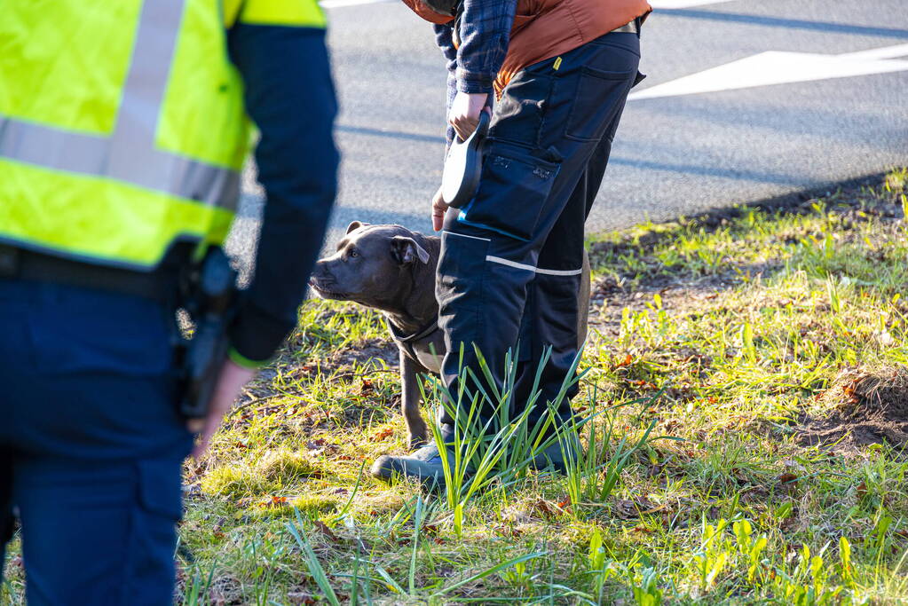 Bestelbus op zijn kant bij botsing