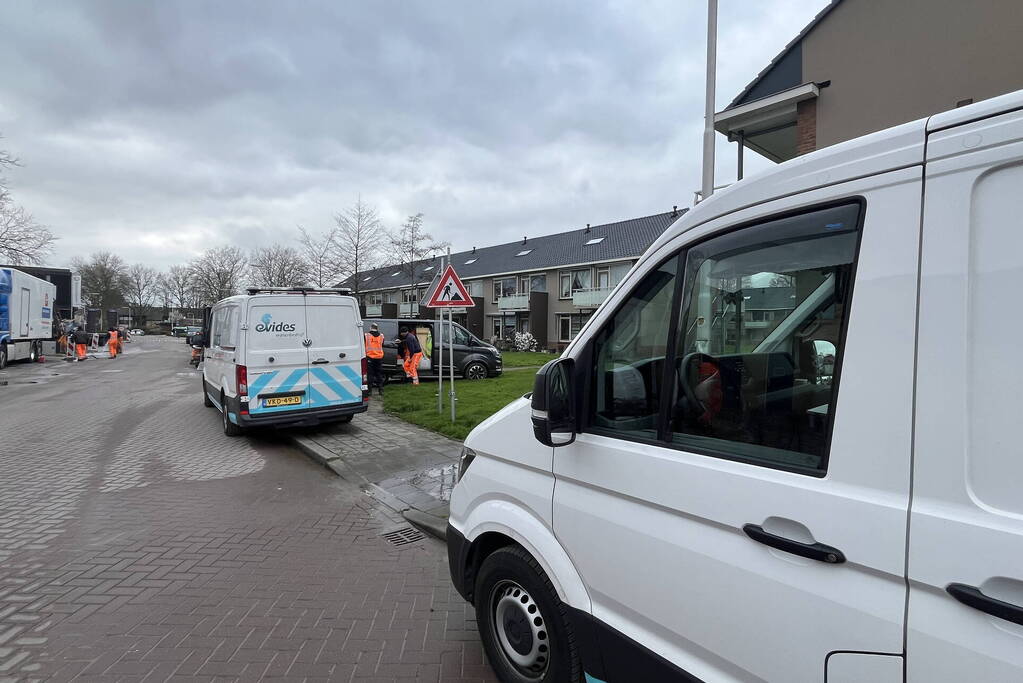 Waterleidingbreuk door graafwerkzaamheden