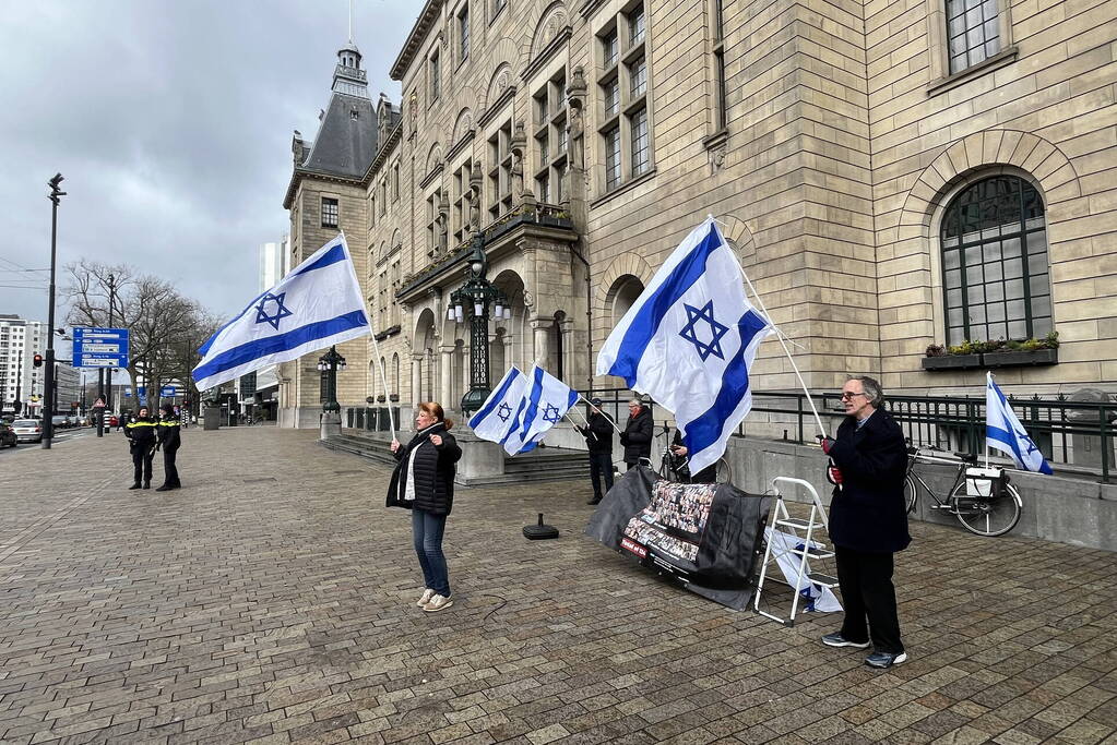 Pro Israël demonstratie voor stadhuis