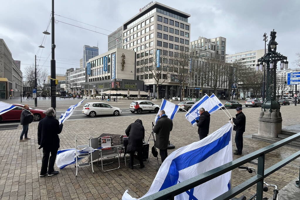 Pro Israël demonstratie voor stadhuis