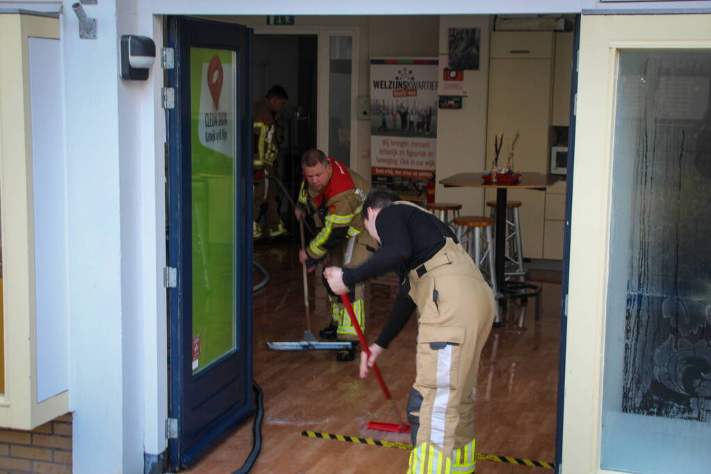 Welzijnskwartier en gezondheidsplein onder water door lekkende kraan