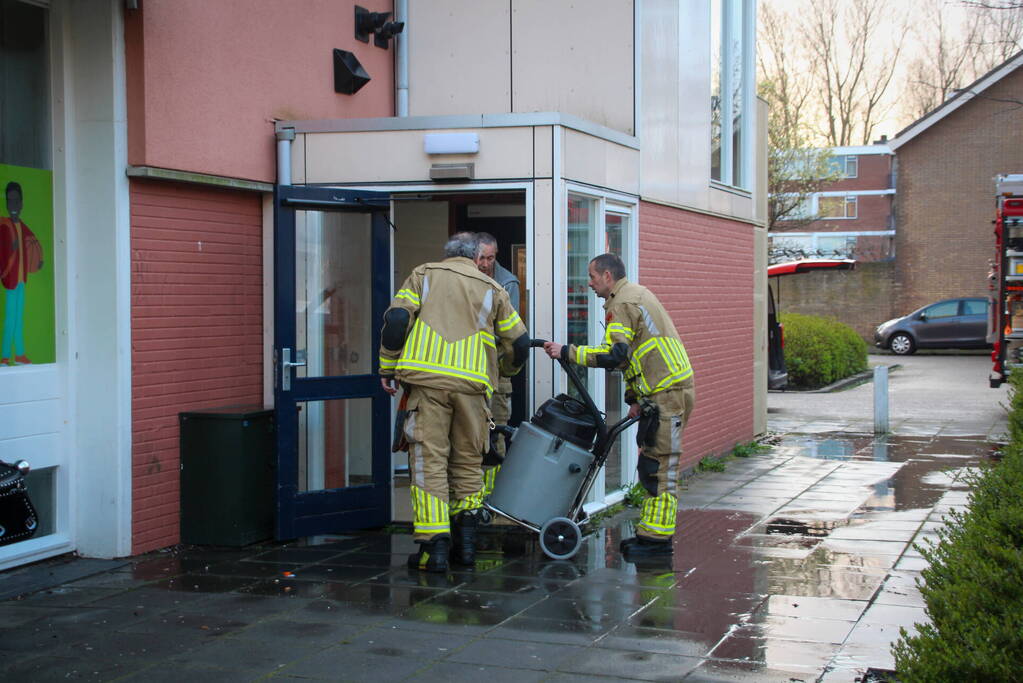 Welzijnskwartier en gezondheidsplein onder water door lekkende kraan