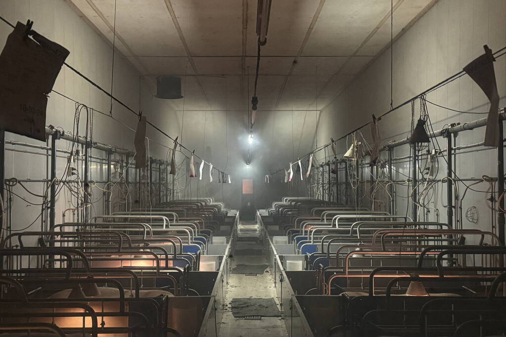 Uitslaande brand in stal, brandweer probeert dieren te redden