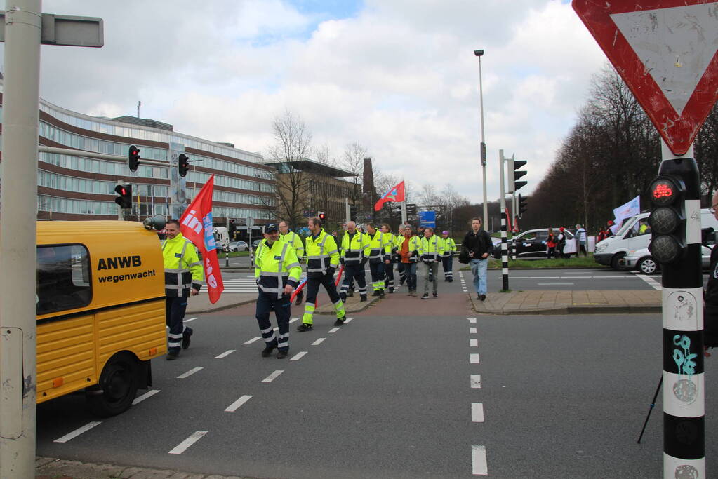 Politieagenten demonstreren tegen te hoge pensioenleeftijd