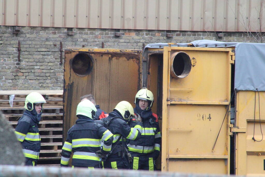 Rookontwikkeling bij brand in container