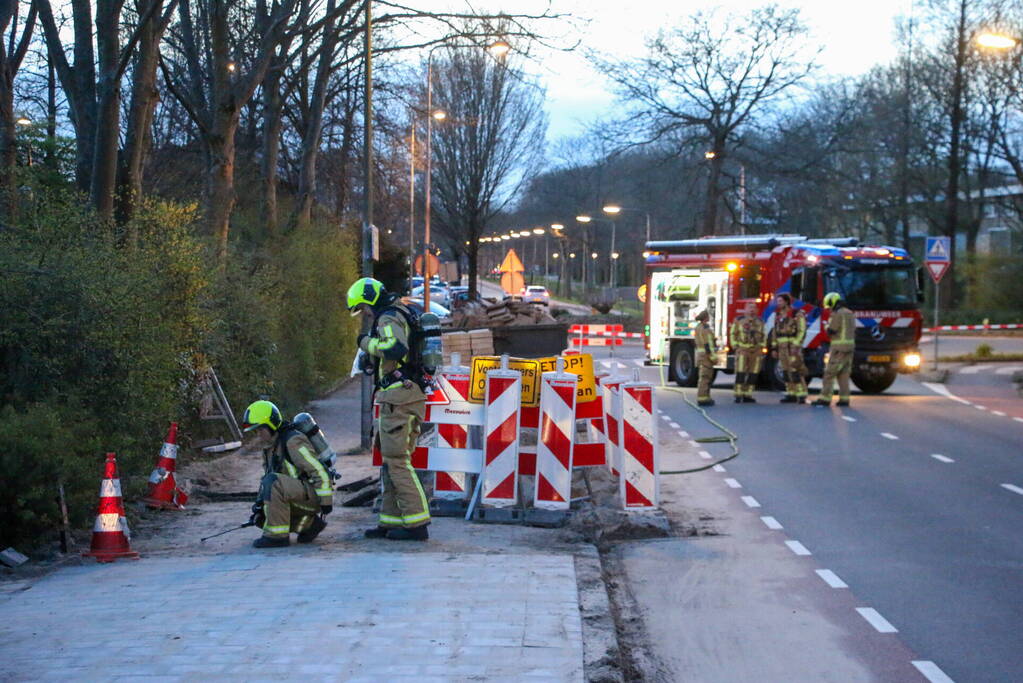Weg afgesloten vanwege gaslekkage