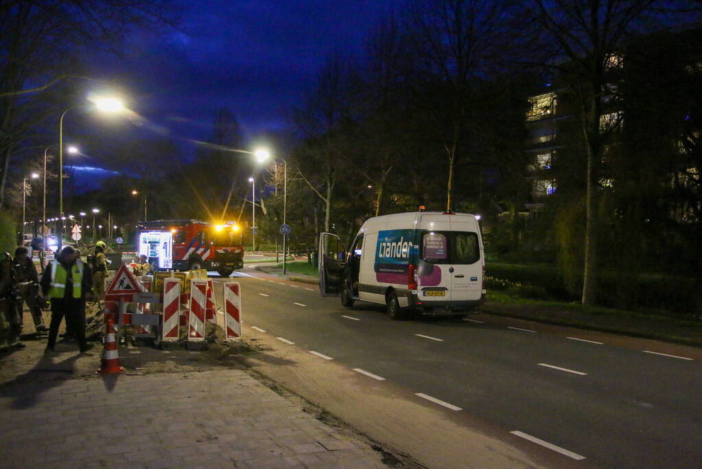 Weg afgesloten vanwege gaslekkage