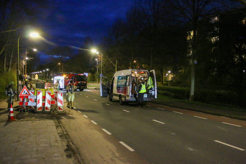 Weg afgesloten vanwege gaslekkage