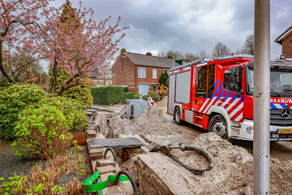 Gasleiding geraakt bij graafwerkzaamheden
