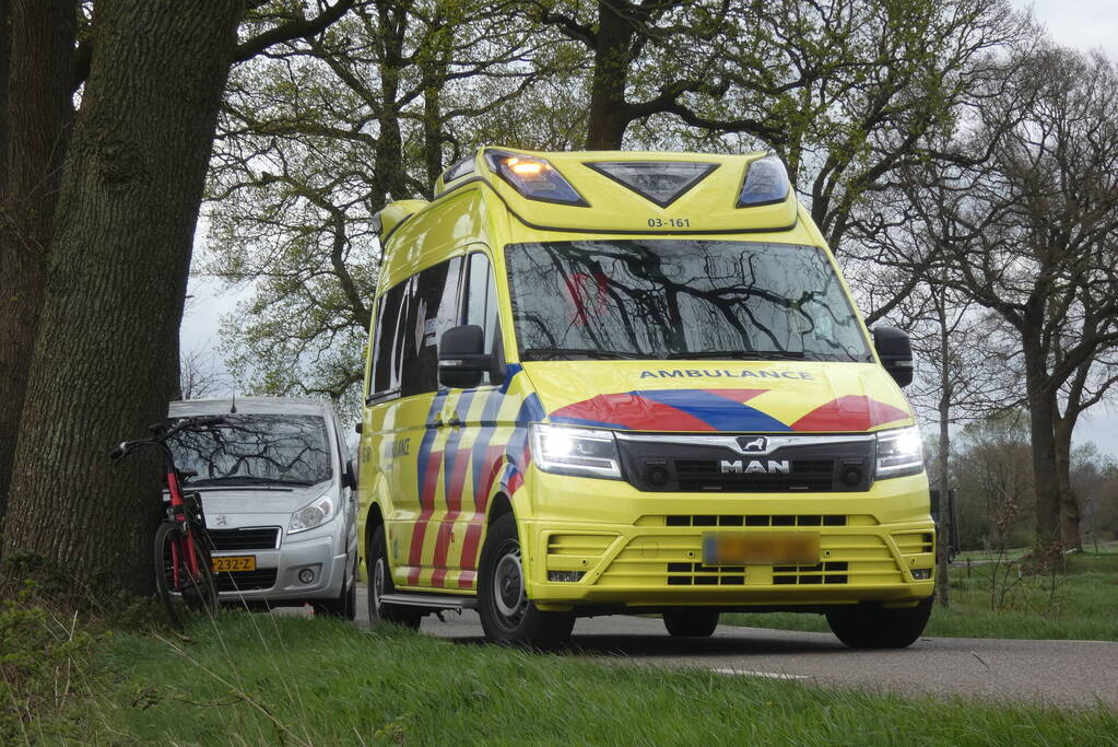 Inzittenden bestelbus gewond bij botsing tegen boom