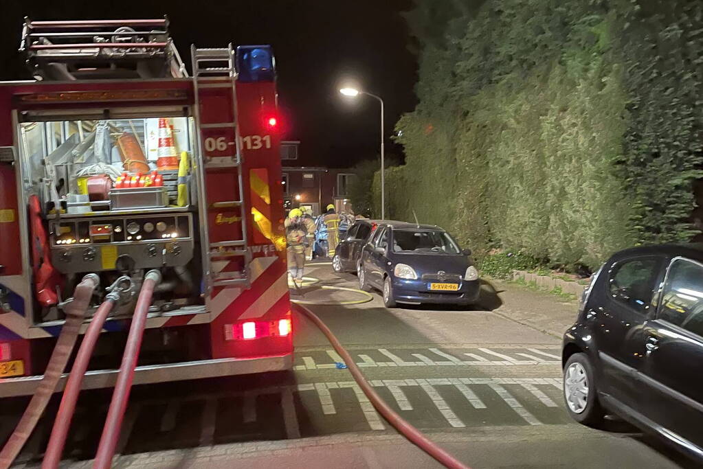 Auto verwoest door brand