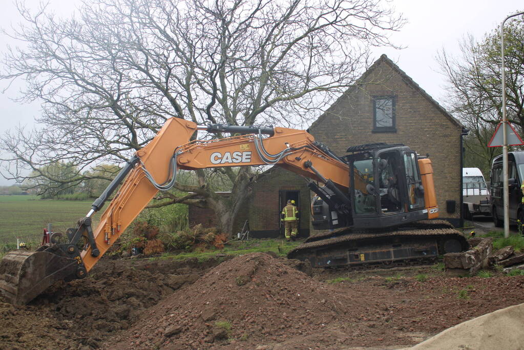 Gasleiding geraakt tijdens graafwerkzaamheden