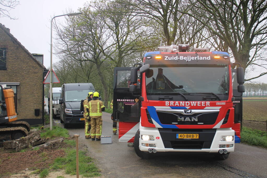 Gasleiding geraakt tijdens graafwerkzaamheden
