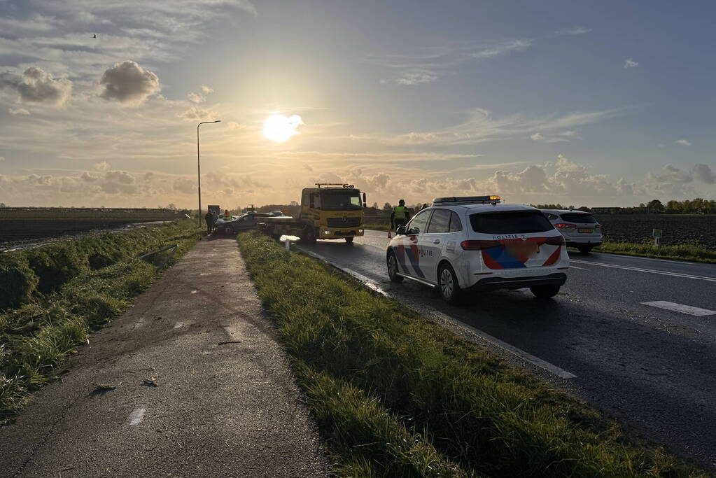 Auto zwaar beschadigd bij eenzijdig ongeval