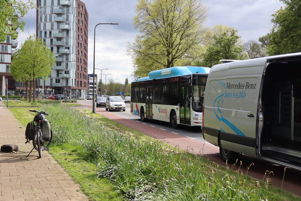 Vastlopende rem van trailer zorg voor verkeershinder
