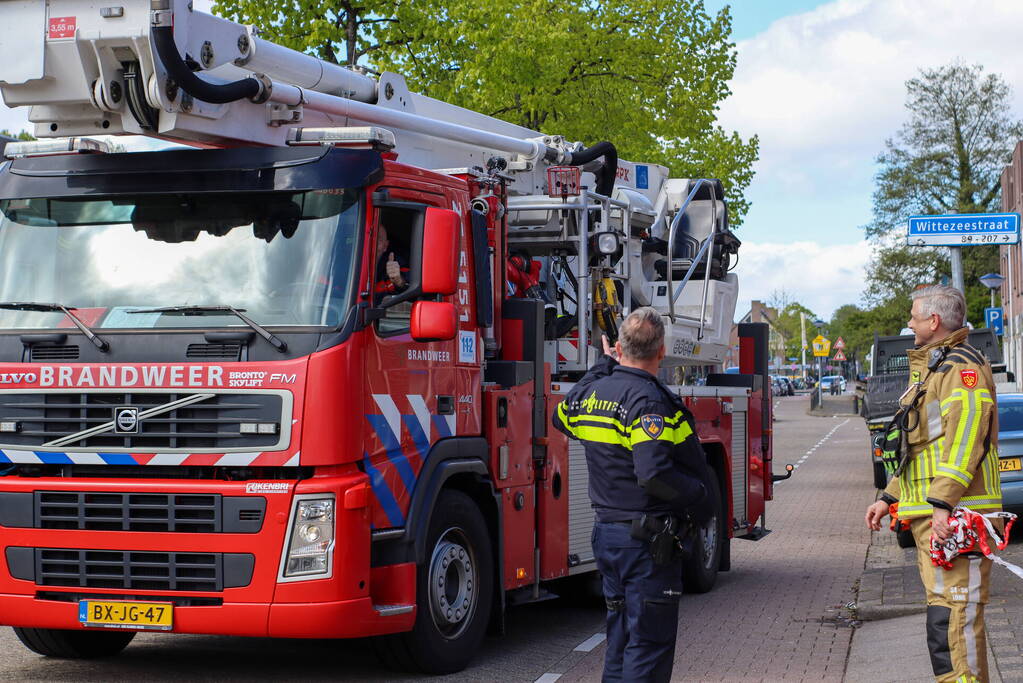 Brandweer ventileert appartement na kleine brand