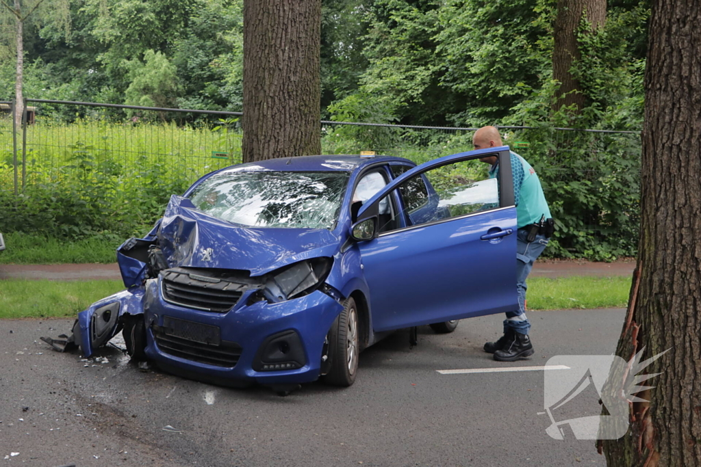 Automobilist botst frontaal op boom
