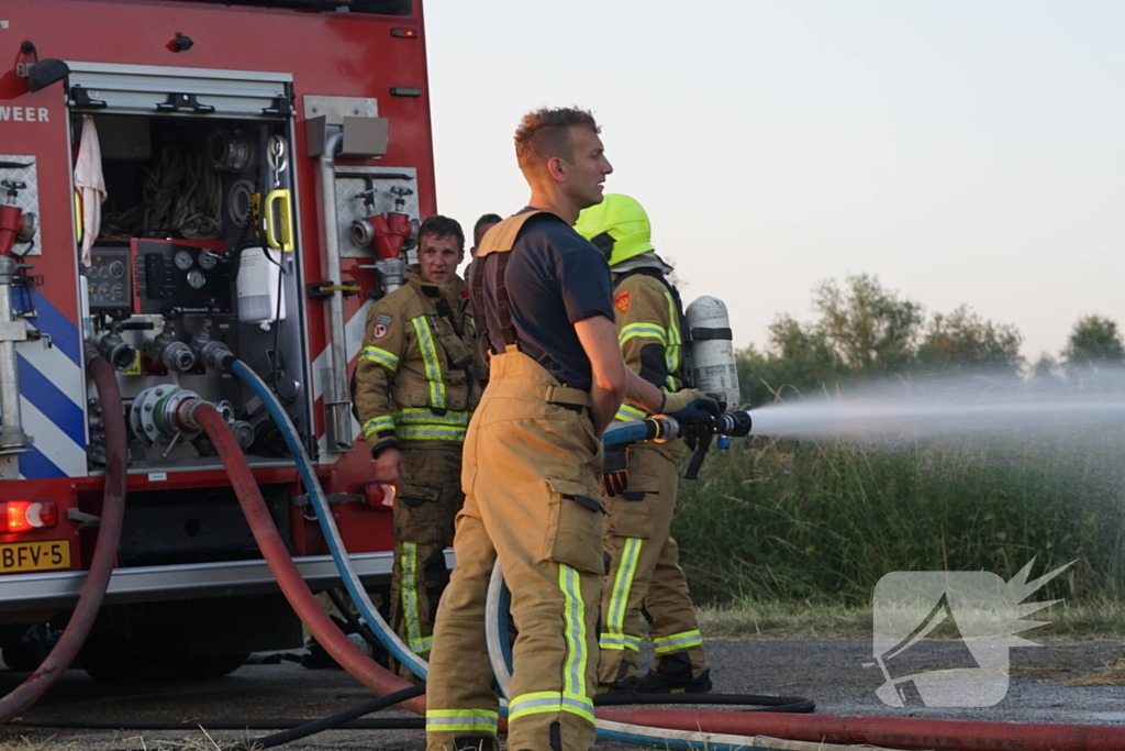 Brandweer druk met brand in meerdere hooibalen