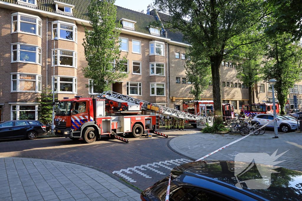 Brand op zolder van woning