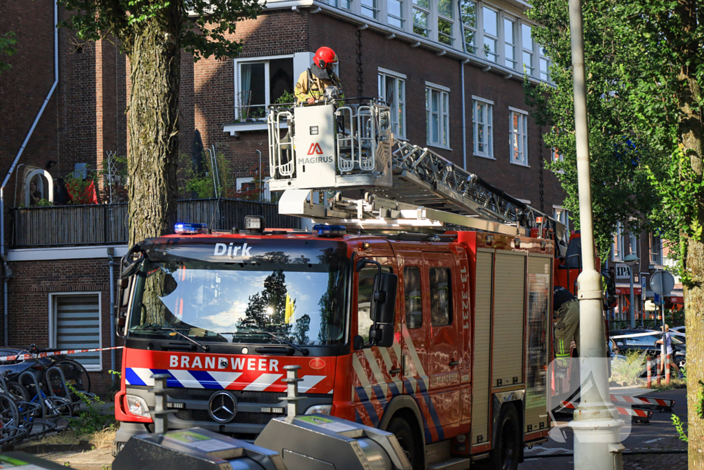 Brand op zolder van woning