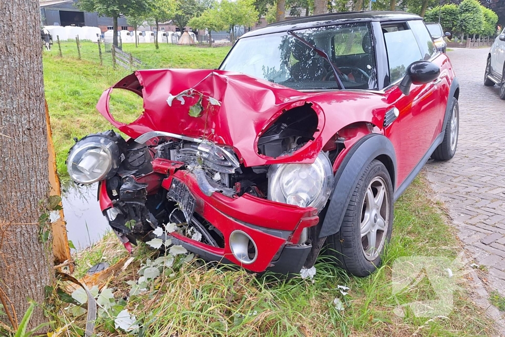 Automobilist verliest macht over stuur en klapt op boom