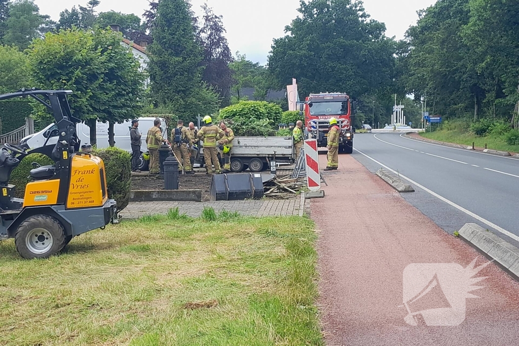 Gasleiding geraakt tijdens graaf werkzaamheden