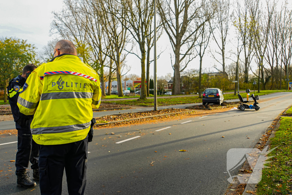 Scootmobiel bestuurder gewond bij ongeval met auto