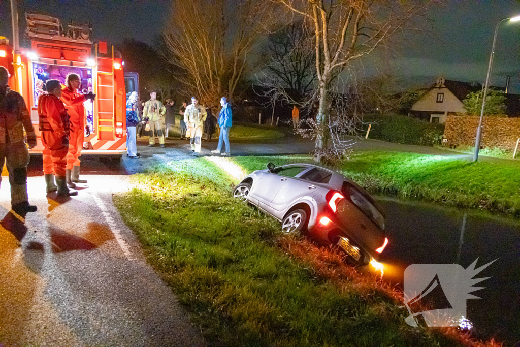 Beschonken automobilist raakt te water