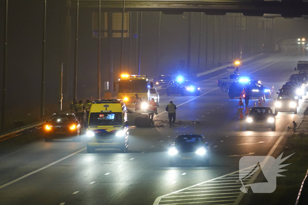 Snelweg deels afgesloten door ongeval