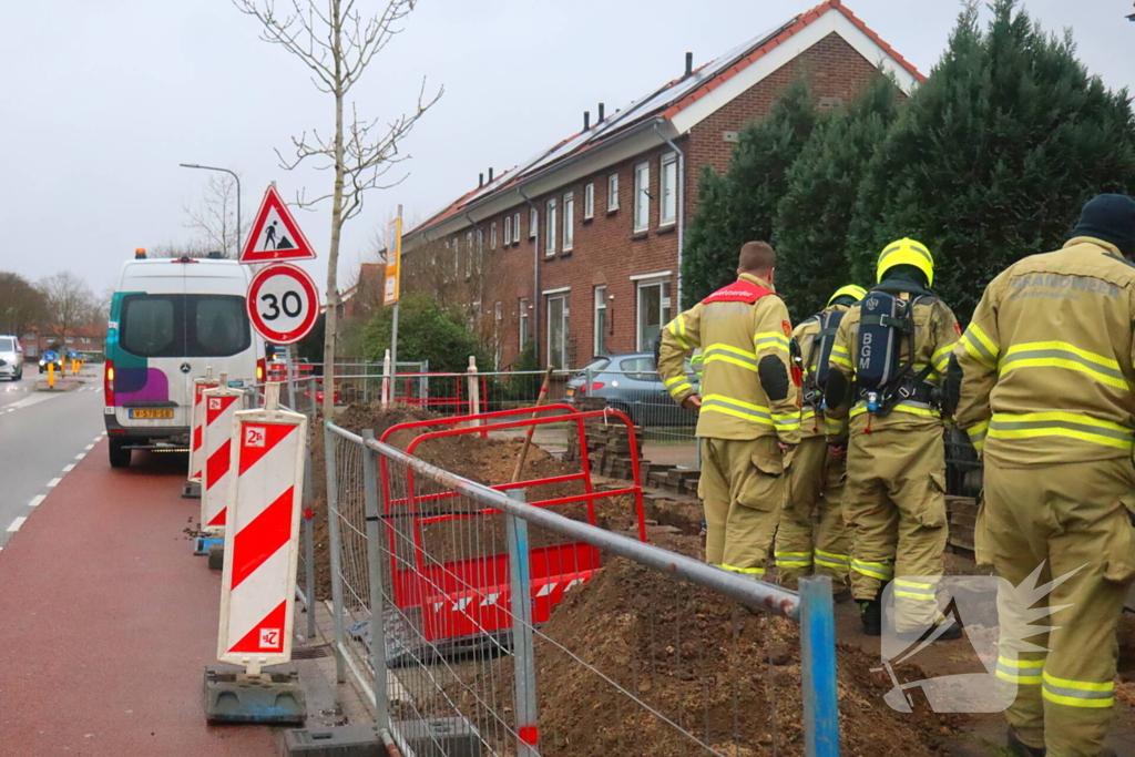 Gasleiding geraakt tijdens graafwerkzaamheden