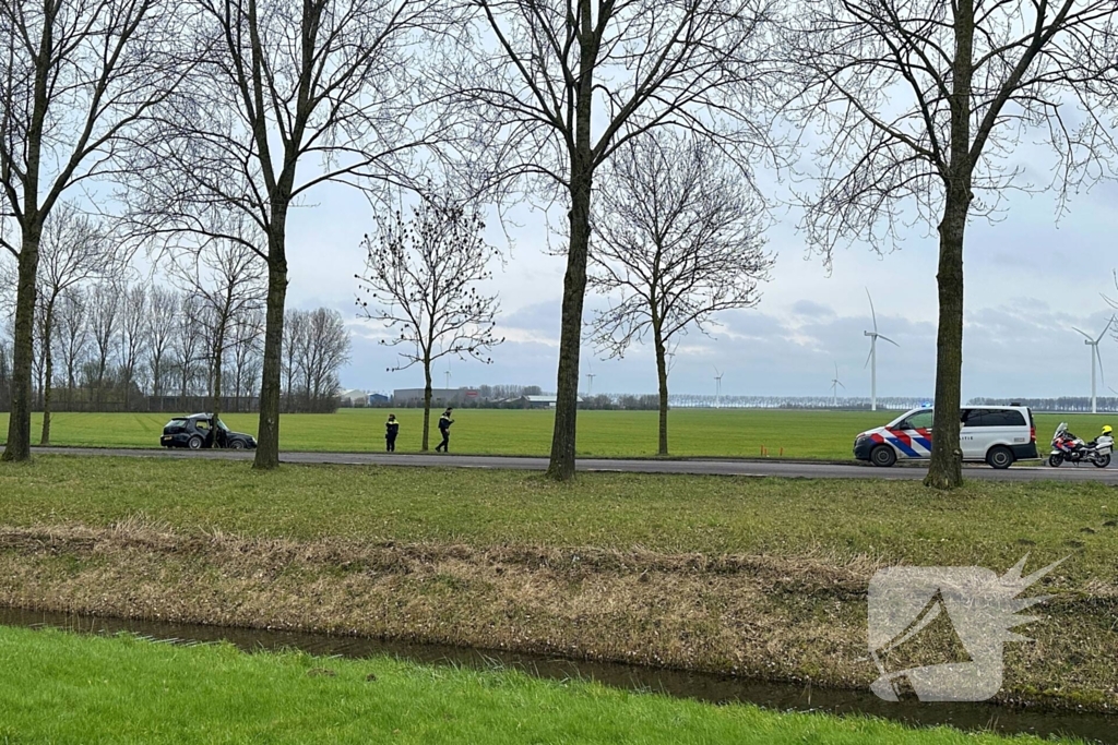 Personenauto botst tegen boom