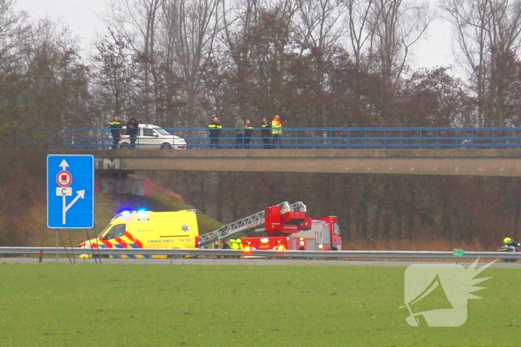 Rijksweg A58 afgesloten vanwege inzet hulpdiensten