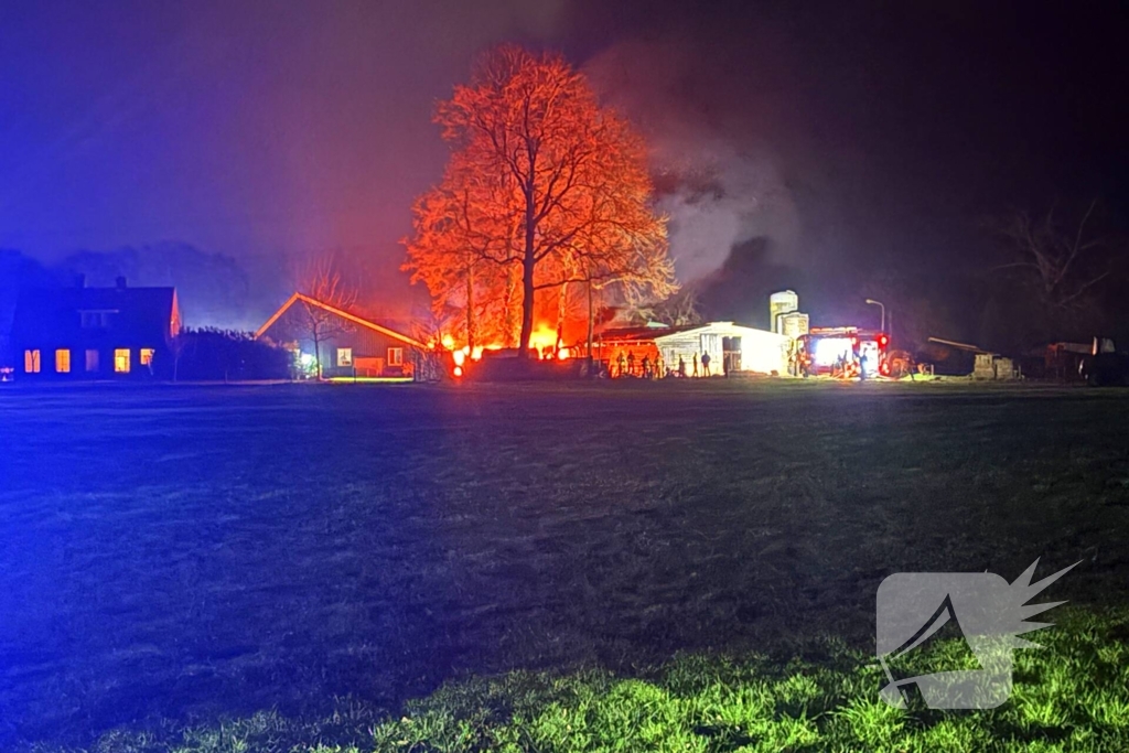 Brandweer ingezet voor grote brand in een schuur