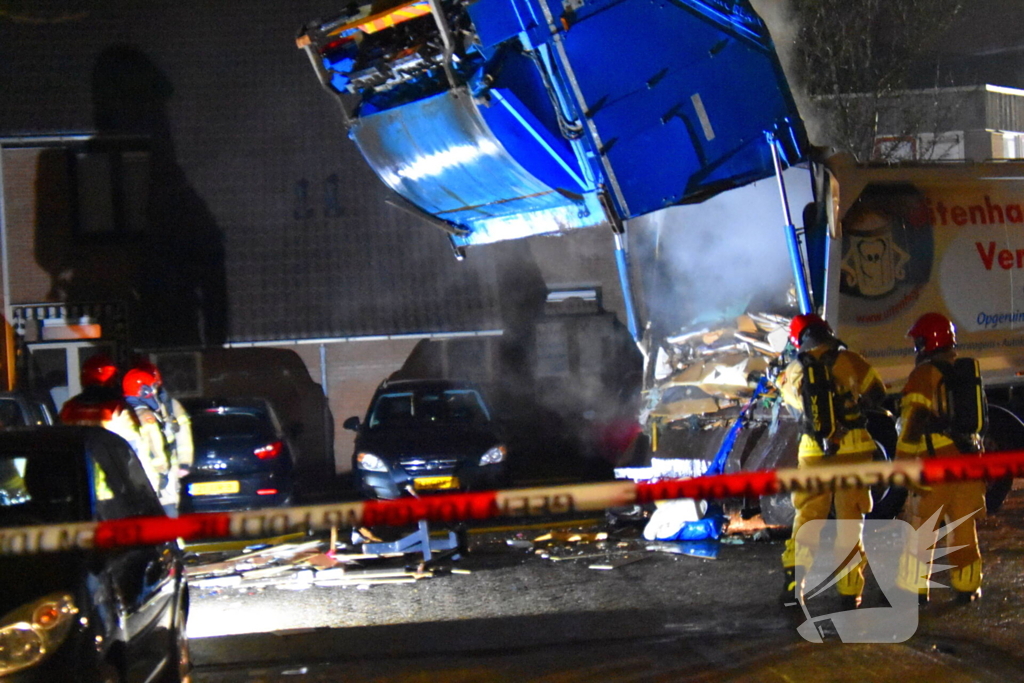 Brand in vuilniswagen