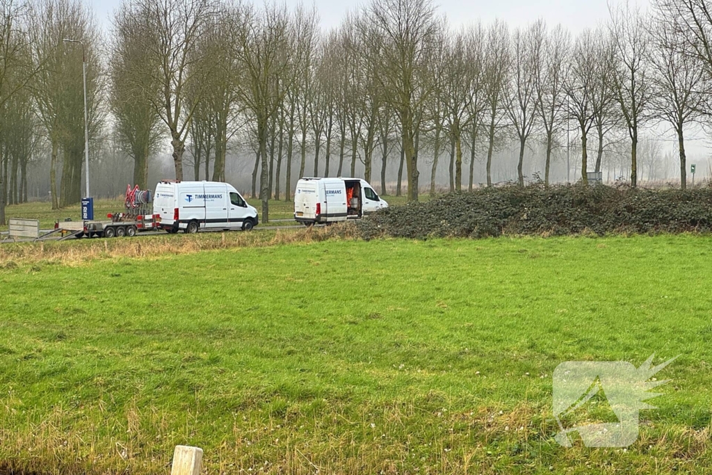 Gasleiding geraakt tijdens werkzaamheden