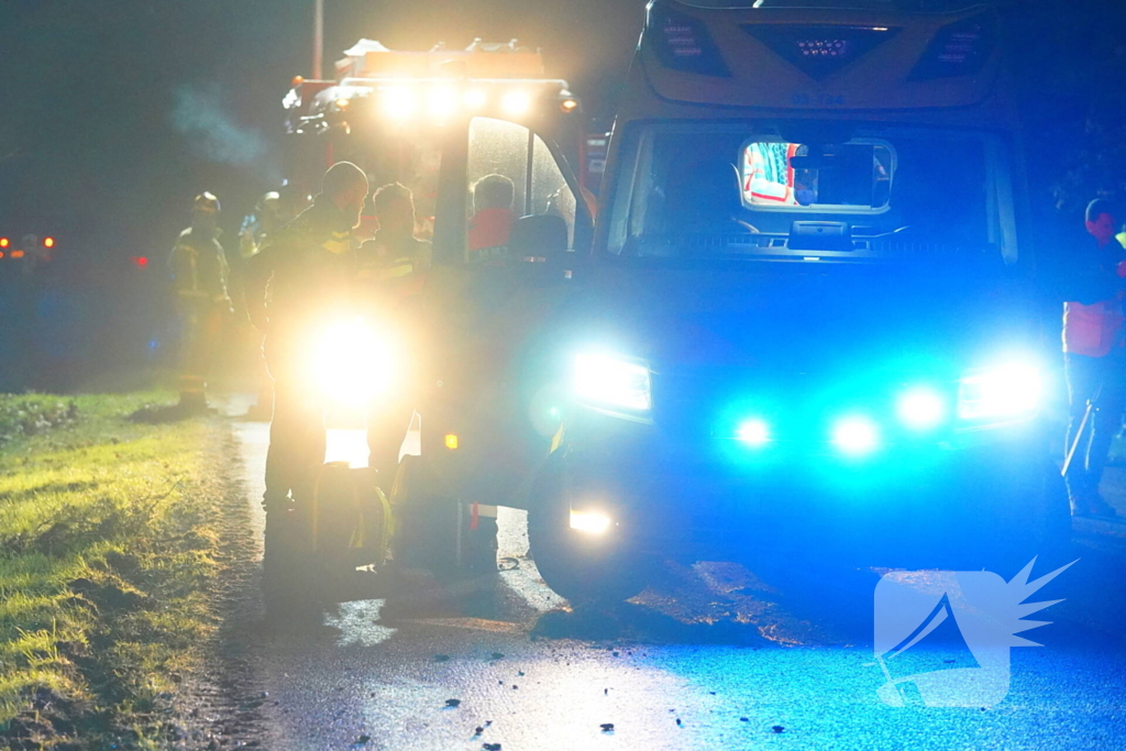 Trekker en auto in botsing