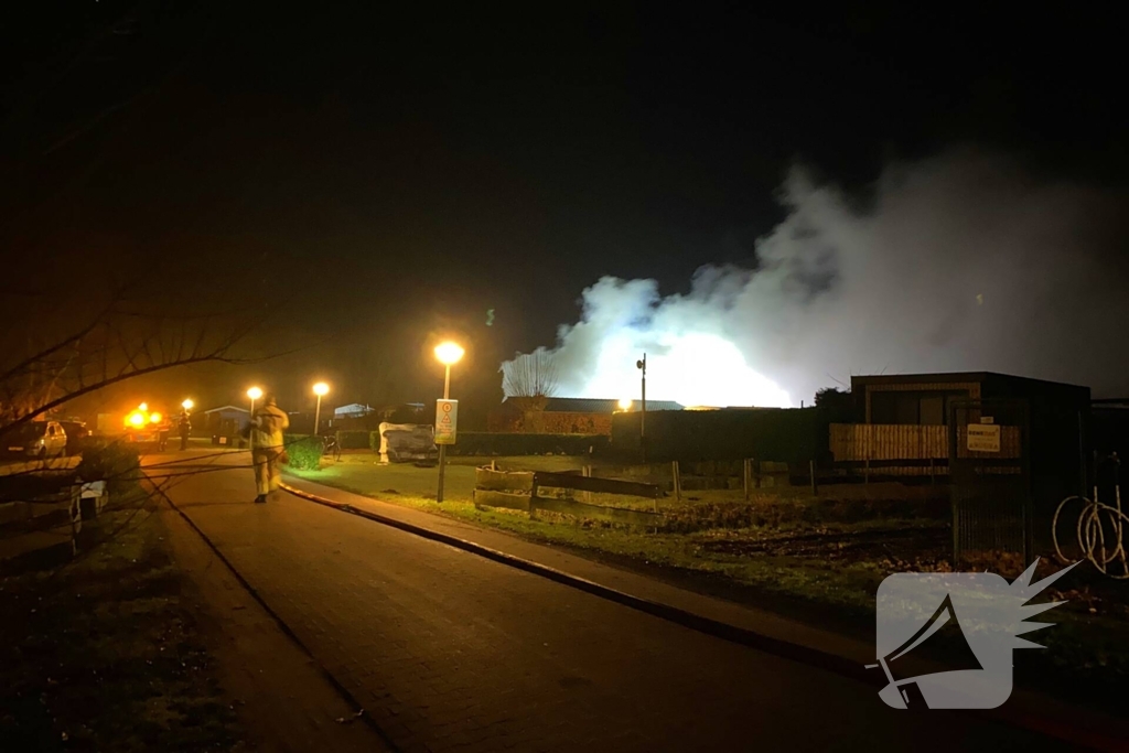 Chalet op camping compleet verwoest door brand