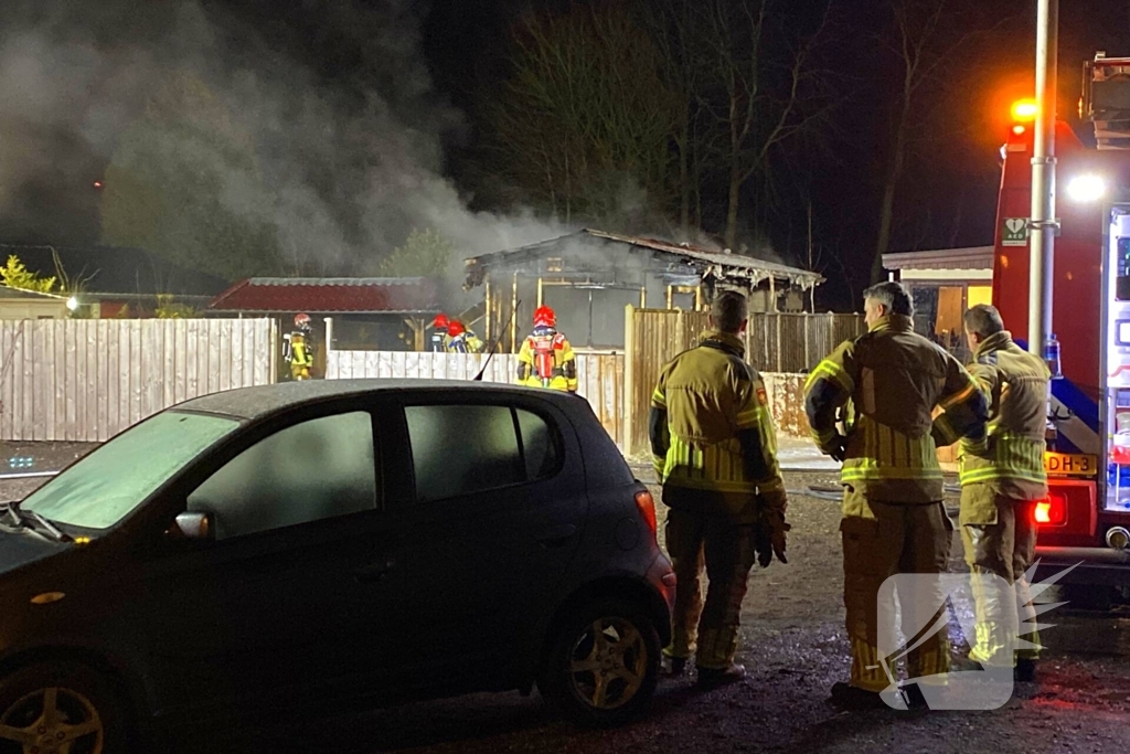 Chalet op camping compleet verwoest door brand