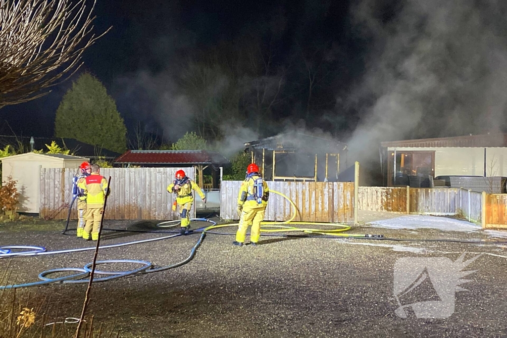 Chalet op camping compleet verwoest door brand