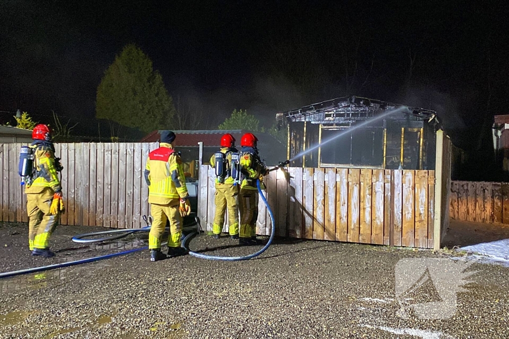 Chalet op camping compleet verwoest door brand