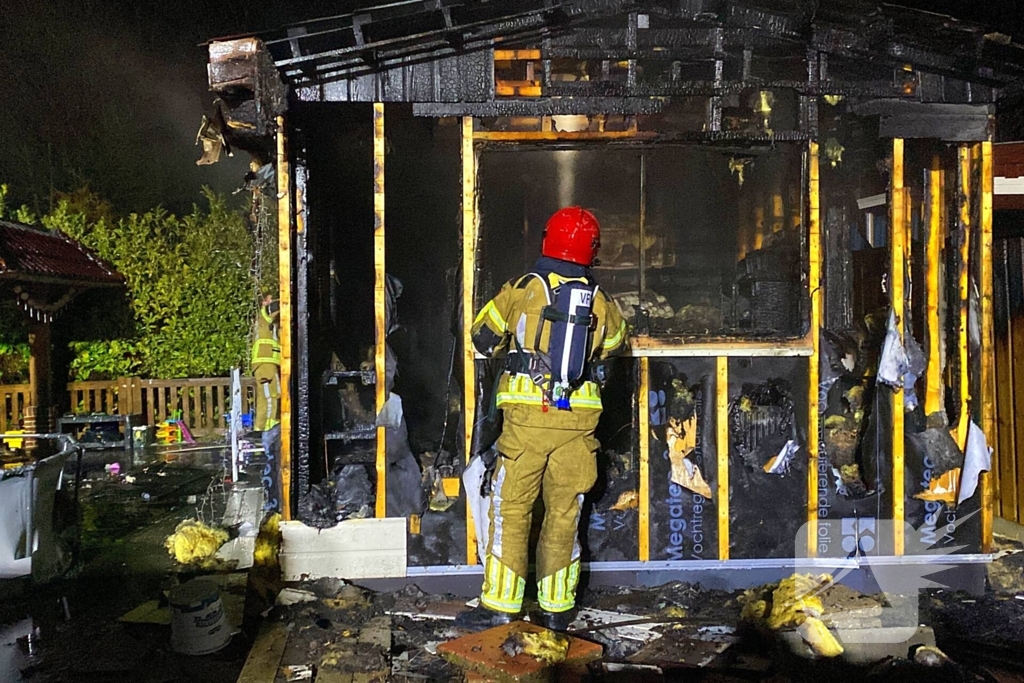 Chalet op camping compleet verwoest door brand